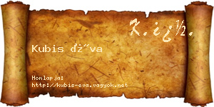 Kubis Éva névjegykártya